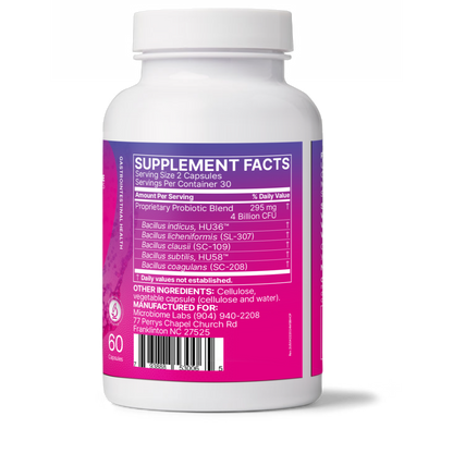 Microbiome Labs MegaSporeBiotic Probiotics for Women & Men - Spore-Based Probiotic for Gut Health & Digestive Support - Shelf-Stable, Travel-Friendly, Mens & Womens Probiotics (60 Capsules)